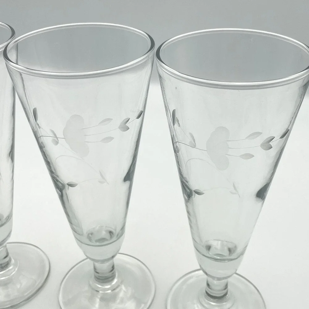 Princess House Heritage Set of 4 Crystal Pilsner Glass 7.5